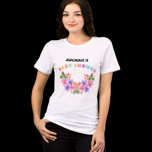 Camiseta Triblenda Baby Shower Chica floral rosa suave