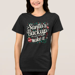 Camiseta Triblenda Backup de Santa Funny Family Navidades Tees