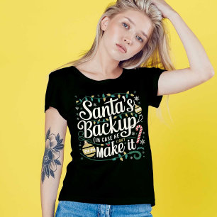 Camiseta Triblenda Backup de Santa   Funny Family Navidades Tees
