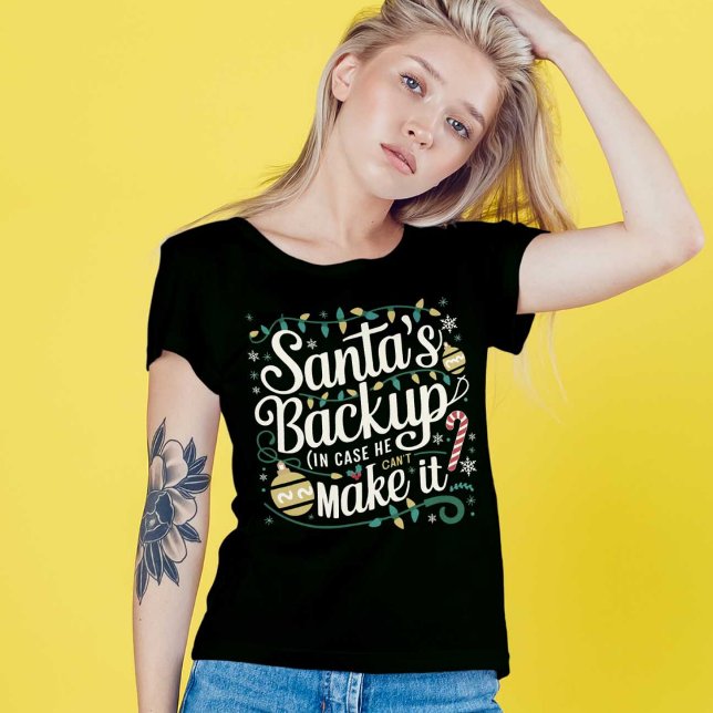Camiseta Triblenda Backup de Santa | Funny Family Navidades Tees (Subido por el creador)