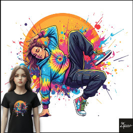 Camiseta Triblenda Bailarín de Breakdance con Pintura Salpicada Arte