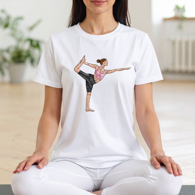 Camiseta Triblenda Bailarina Pose Yoga Natarajasana Balance Chica (Please note: This image is a digitally created mockup.)