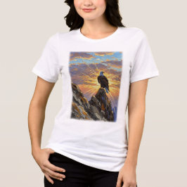 Camiseta Triblenda Bald Eagle on Mountain Peak at Sunrise – Patriotic