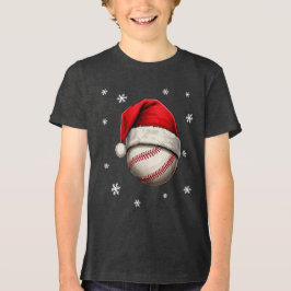 Camiseta Triblenda Ball de béisbol Red Santa Hat Name