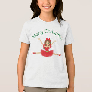 Camiseta Triblenda Ballerina Merry Christmas Ballet