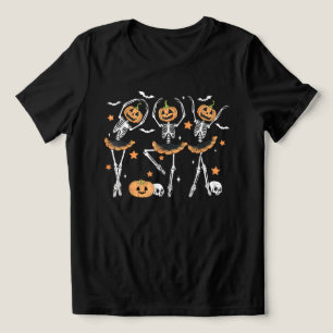 Camiseta Triblenda Ballet Calabaza Skeleton Scary Halloween