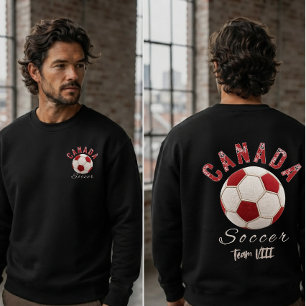 Camiseta Triblenda Balón de Fútbol de Canadá de Patchwork Falso Perso