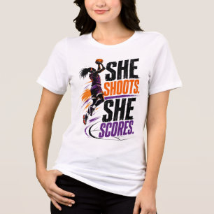 Camiseta Triblenda Baloncesto Femenino Ella Dispara Ella Anota