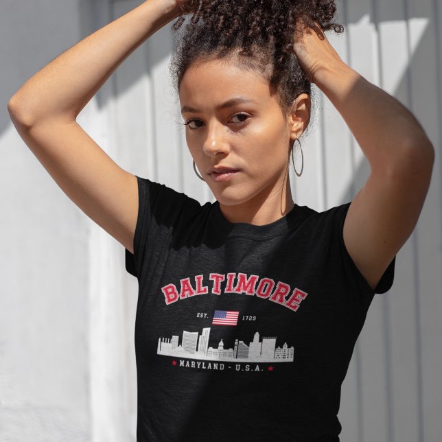 Camiseta Triblenda Baltimore Maryland Contemporary City Skyline (Subido por el creador)