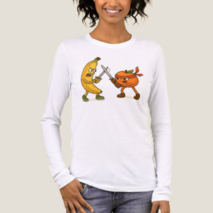 Camiseta Triblenda Banana vs. Naranja Ninja - Batalla épica de frutas