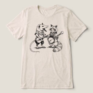 Camiseta Triblenda Banda de Banjo de Zarigüeya y Mapache
