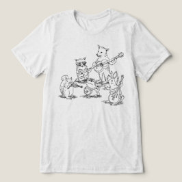 Camiseta Triblenda Banda de folk acústico de animales del bosque vint