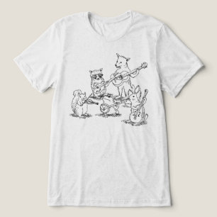 Camiseta Triblenda Banda de folk acústico de animales del bosque vint