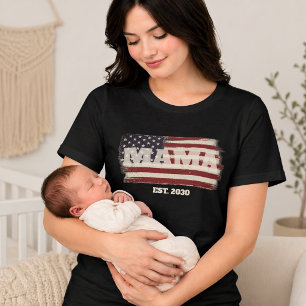 Camiseta Triblenda Bandera Americana Año de Fundación MAMA