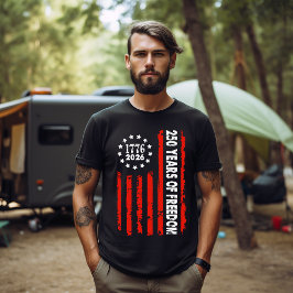 Camiseta Triblenda Bandera Americana Vertical de 250 Años de Libertad