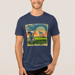 Camiseta Triblenda Bandera Americana Vintage Disco Golf Sol Vintage