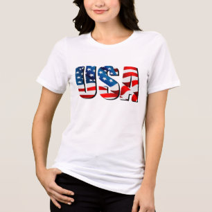 Camiseta Triblenda Bandera azul blanca roja patriótica de Estados Uni
