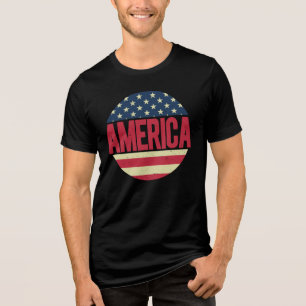 Camiseta Triblenda Bandera circular patriótica gráfica de América vin