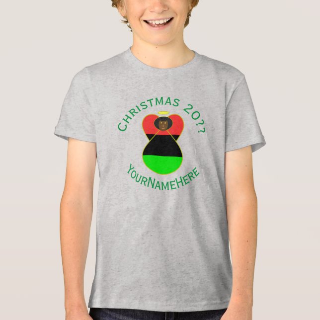 Camiseta Triblenda Bandera de ángel de la diáspora africana personali (Anverso)