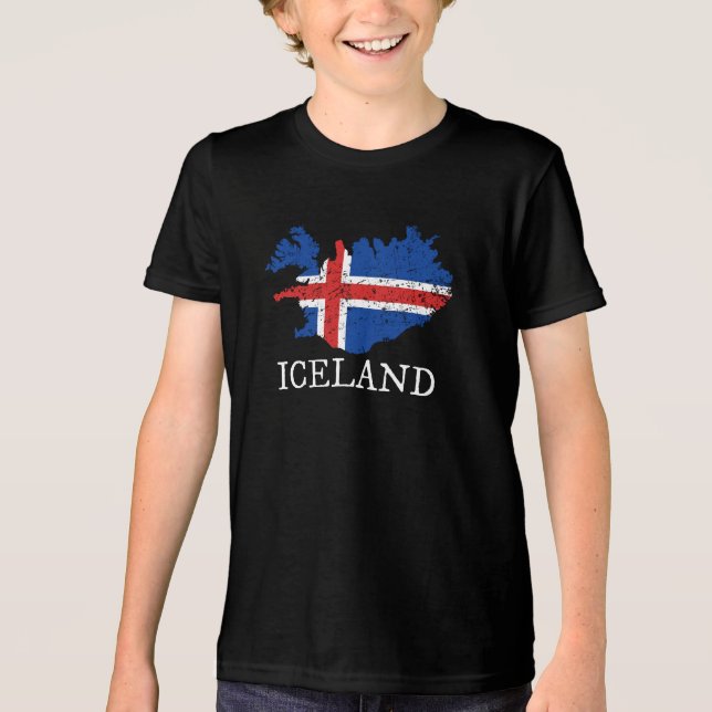 Camiseta Triblenda Bandera de Islandia (Anverso)