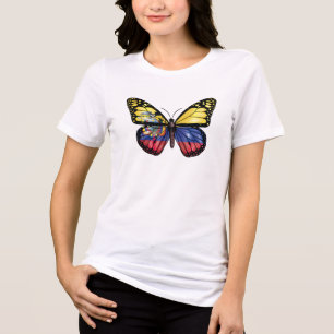 Camiseta Triblenda Bandera de la Mariposa Monarca de Ecuador