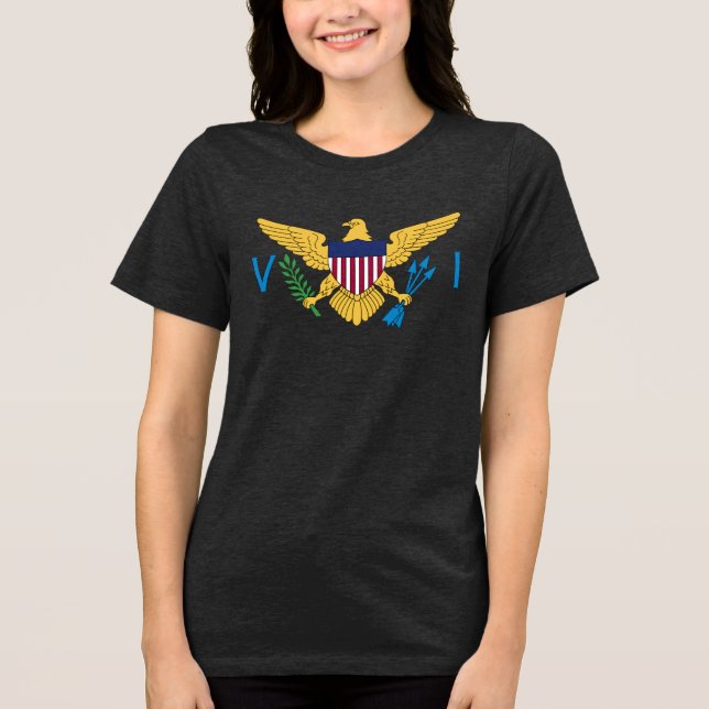 Camiseta Triblenda Bandera de las Islas Vírgenes de los Estados Unido (Anverso)