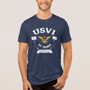 Camiseta Triblenda Bandera de las Islas Vírgenes de los Estados Unido