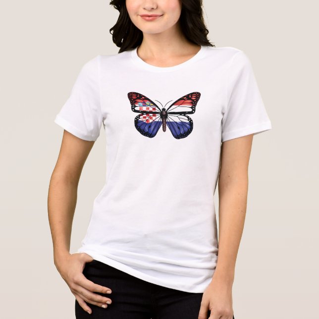 Camiseta Triblenda Bandera de monarca de mariposa de Croacia (Anverso)