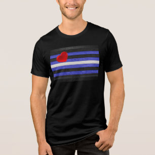 Camiseta Triblenda bandera de orgullo de cuero de SlipperyJoe's negro