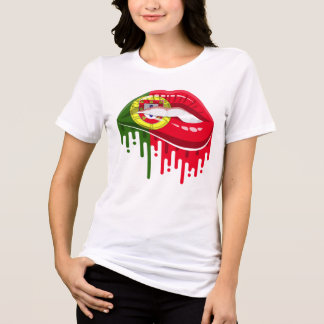 Camiseta Triblenda bandera de orgullo de labios de Portugal