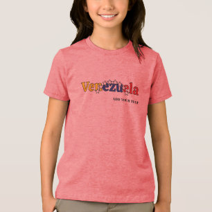 Camiseta Triblenda bandera de país genial personalizar rosa venezolan