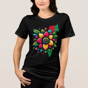 Camiseta Triblenda Bandera de Palestina flor, Palestina será libre