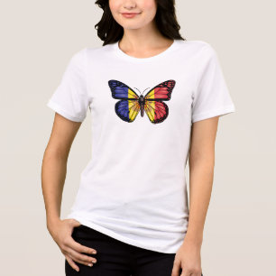 Camiseta Triblenda Bandera del monarca de la mariposa de Andorra