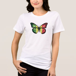 Camiseta Triblenda Bandera del monarca de la mariposa de Senegal