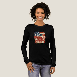 Camiseta Triblenda Bandera desgastada de estrellas, barras y derechos