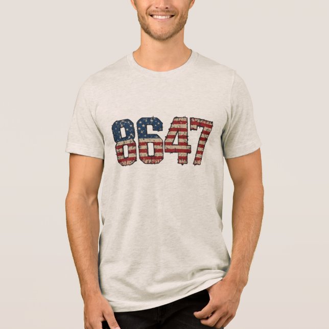 Camiseta Triblenda Bandera estadounidense 8647 - Protesta política co (Anverso)
