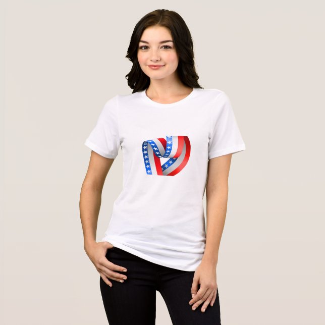 Camiseta Triblenda Bandera estadounidense T_Shirt (Anverso Completo)