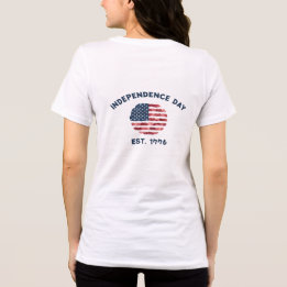 Camiseta Triblenda Bandera floral estadounidense del 4 de julio de 17