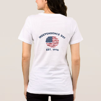 Camiseta Triblenda Bandera floral estadounidense del 4 de julio de 17