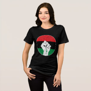 Camiseta Triblenda Bandera panafricana Puño, historia negra afroameri