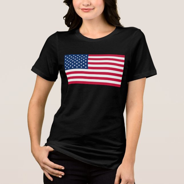 Camiseta Triblenda Bandera Patriótica Americana (Anverso)