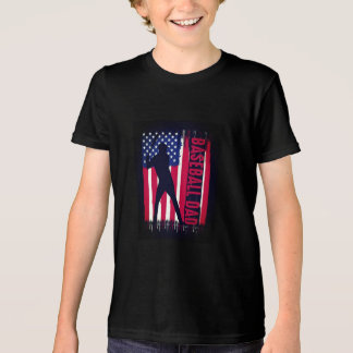 Camiseta Triblenda Bandera Patriótica Estadounidense de Béisbol Dad 2