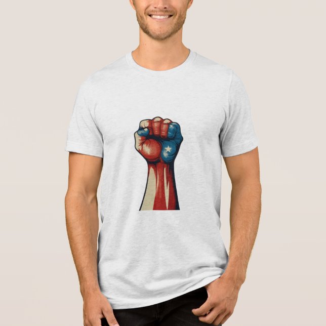 Camiseta Triblenda Bandera patriótica y corazón (Anverso)