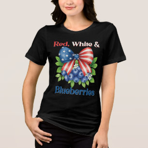 Camiseta Triblenda Bandera Retro Red, White and Blueberries Patriot U