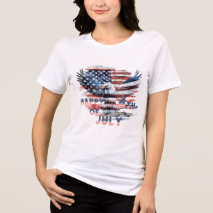 Camiseta Triblenda Bandera y águila de los Estados Unidos. Independen