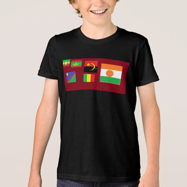 Camiseta Triblenda Banderas del mundo (Anverso)