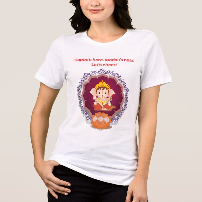 Camiseta Triblenda Bappa’s Here Modak’s Near Ganesh Chaturthi T-Shirt (Anverso)