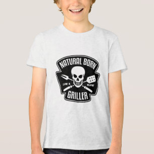 Camiseta Triblenda Barbecue Natural Nacido Griller Funny Grill Master
