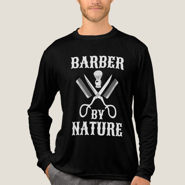Camiseta Triblenda Barber Por Naturaleza - Barbería De Haircut (Anverso)