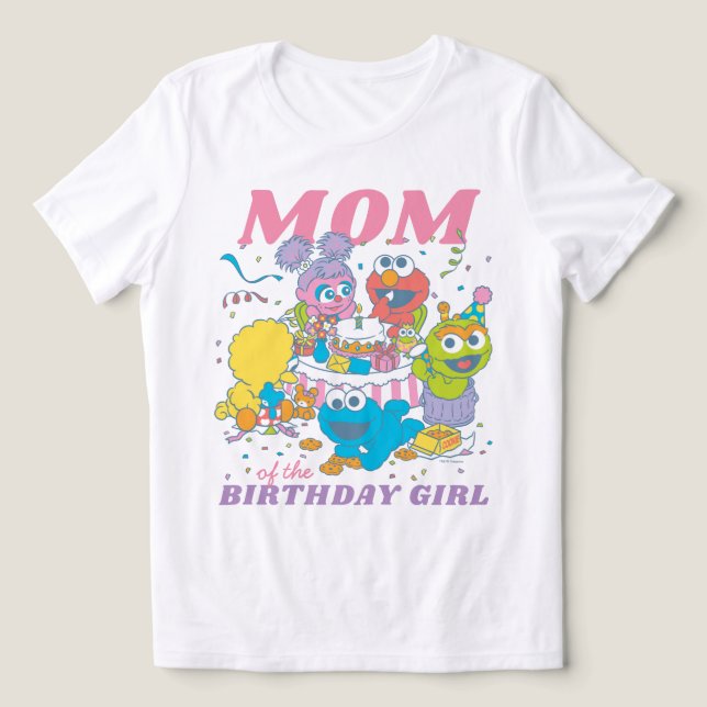 Camiseta Triblenda Barrio Sésamo | Primer cumpleaños del bebé - Mamá (Diseño delantero )